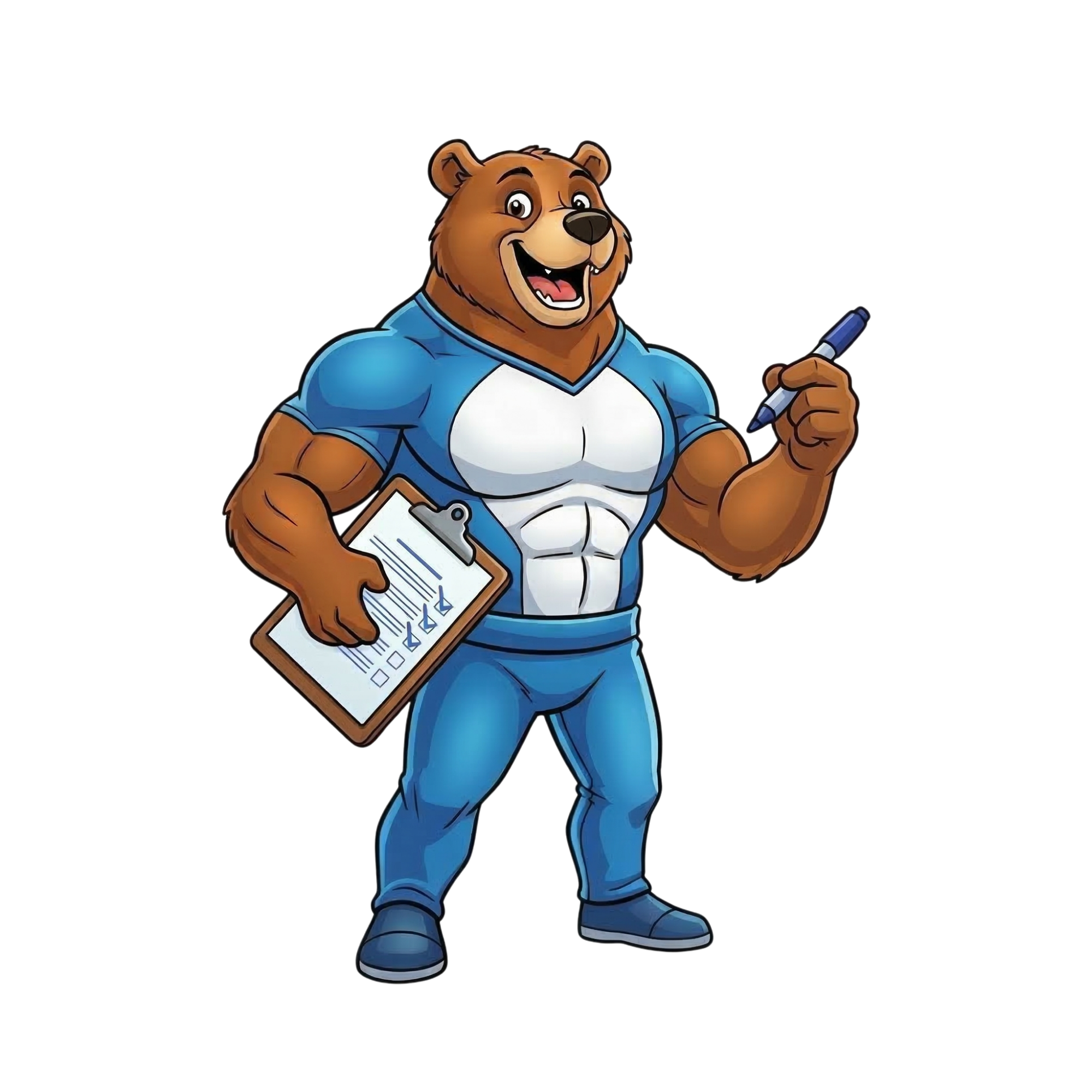 XXL Reinigung & Umzug – Bär mit Klemmbrett