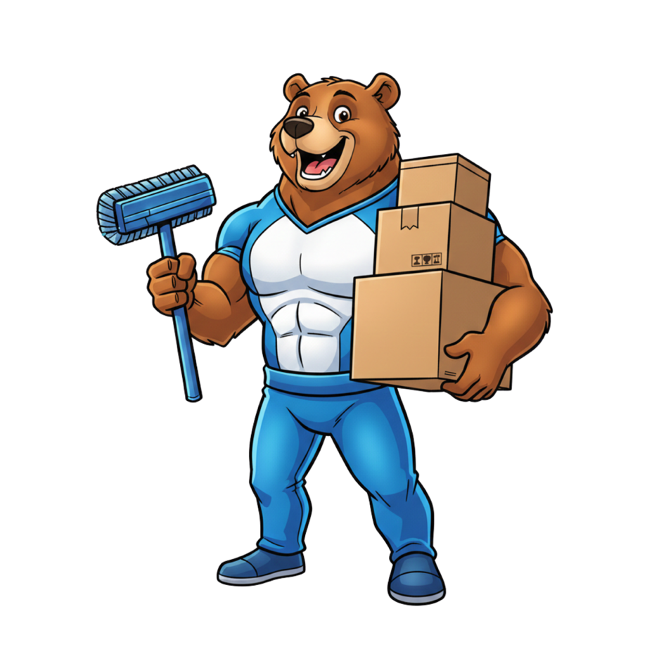 XXL Maskottchen Bär – Reinigung und Umzug Dresden